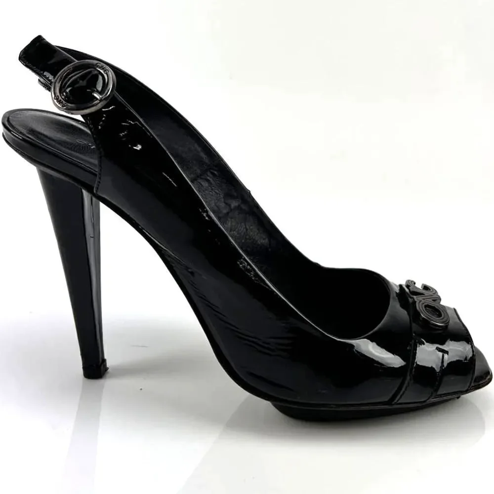 Pre-Loved C.N.C Costume National Women Black Heels Open Toe Sandals EU 39
